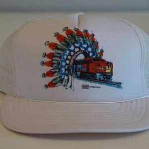 Vintage train trucker hat